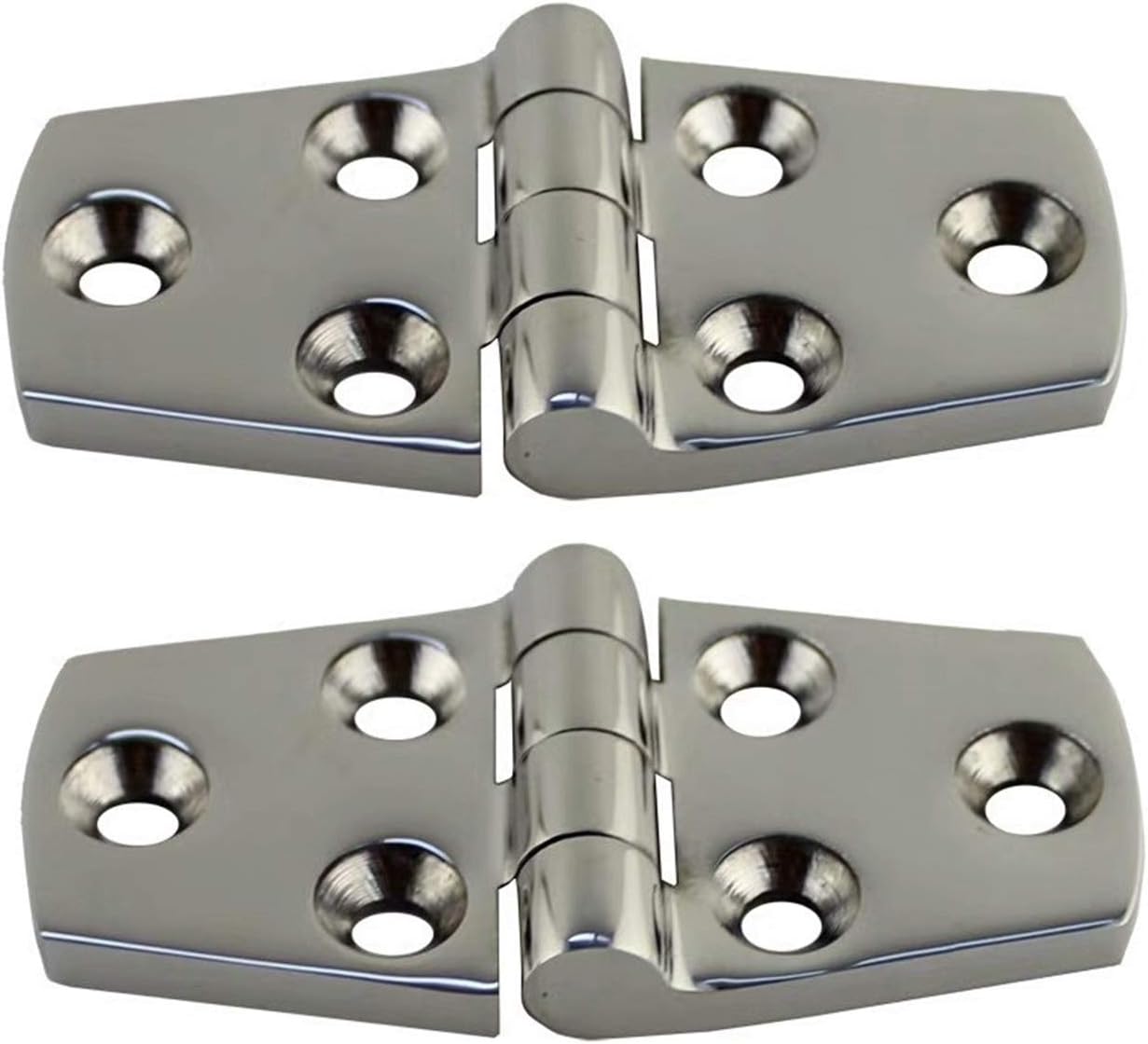 BRAND, CATEGORY, GATE HINGES, ZBQQP, Hinge, 2PCS Stainless Steel 316 Hinges with 6 Holes, Mirror Polished Marine, Hardware Accessories(38X102mm)