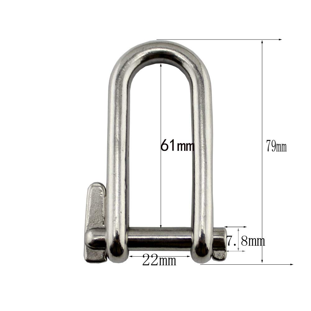 BRAND, CATEGORY, OCHOOS, SCREW-IN HOOKS, Ochoos Stainless Steel 316 Halyard Key Pin Shackle Marine Hardware Boat Hardware Rigging Hardware 5pcs 8mm Key Bolted Pin Shackle