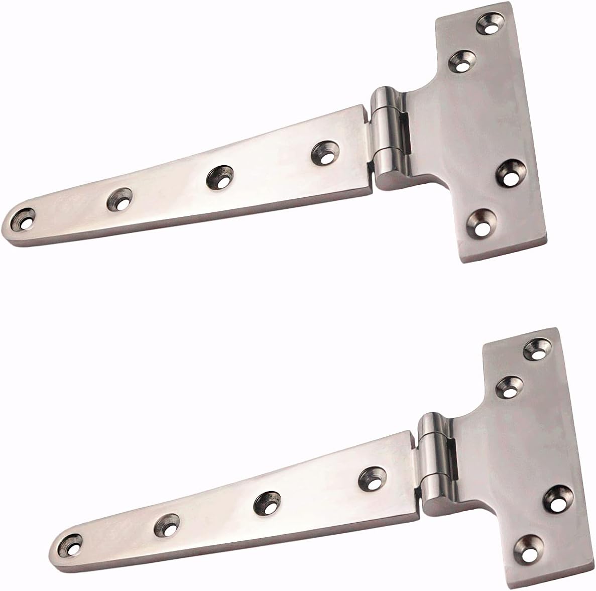 BRAND, CATEGORY, HINGES, KEEHUI, Pair of 316 SS Marine Grade Heavy Duty T Hinge 8in x 4in/198MMx98mm Casting Strap Hinge