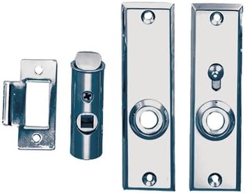 BRAND, CATEGORY, DECK HARDWARE, PERKO, PERKO, Perko 0567DP0CHR Tubular Latch Set with Sliding Lock Button