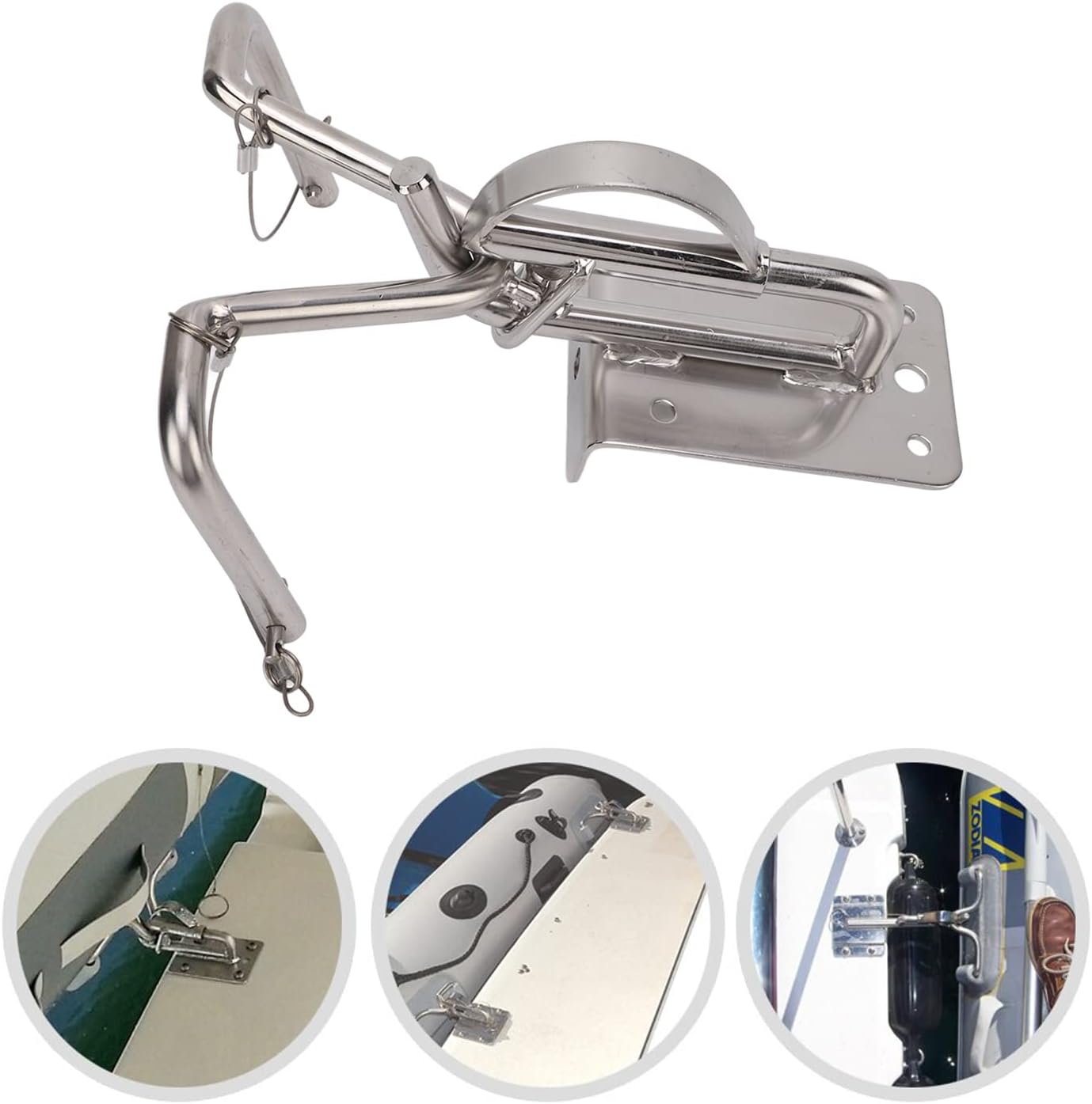 ARAMOX, BRAND, CATEGORY, DECK HARDWARE, Boat Snap Davits,220lbs Quick Snap Davits Stainless Steel Marine Hardware for Instant Lock System