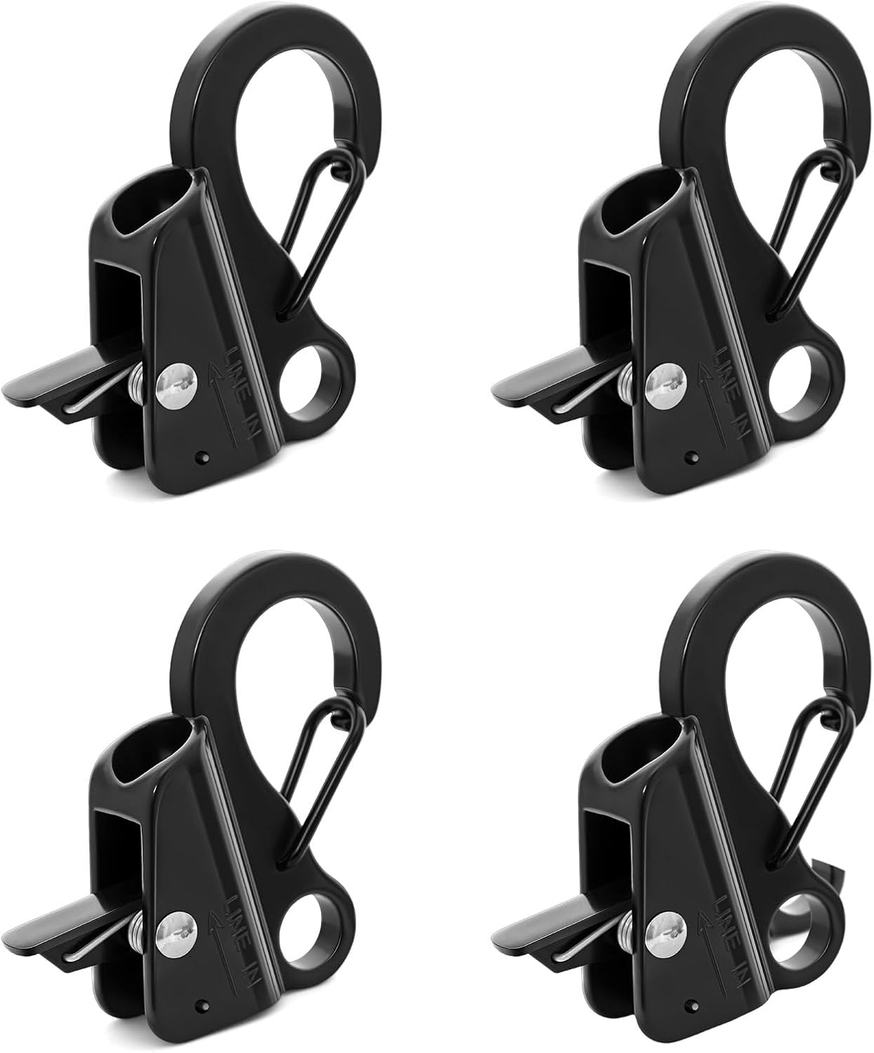 BOAT FENDERS, BRAND, CATEGORY, GDHSWJ, Stainless Steel Boat Fender Quick Release Pontoon Boat Bumper Clips Hangers for Docking with 4 Ropes for Docking Ideal for Boat Docking, 4 Pack