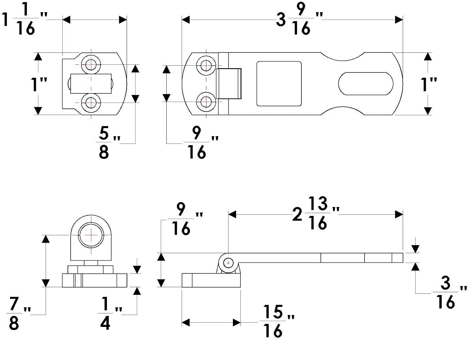 BRAND, CABINET HARDWARE & HINGES, CATEGORY, TACO MARINE, TACO Marine HASP Swivel Lock – CAST Stainless Steel