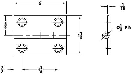 BRAND, CABINET HARDWARE & HINGES, CATEGORY, TACO MARINE, TACO Marine S/S Butt Hinge 1-1/2" X 2"