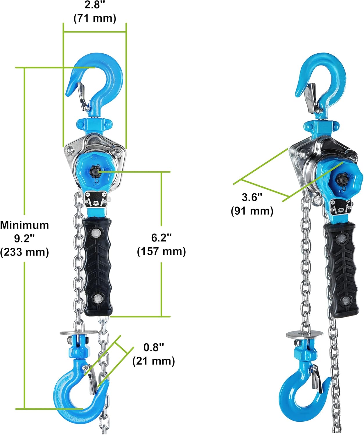 BRAND, CATEGORY, HOISTS, TRACTEL, Tractel Lever Chain Hoist | 1/2 Ton (1000 lbs) Capacity | 10 ft Lift & Pull Length | Professional Grade Ratchet Puller with ANSI B30.21 & OSHA Industrial Standards | bravo 19660