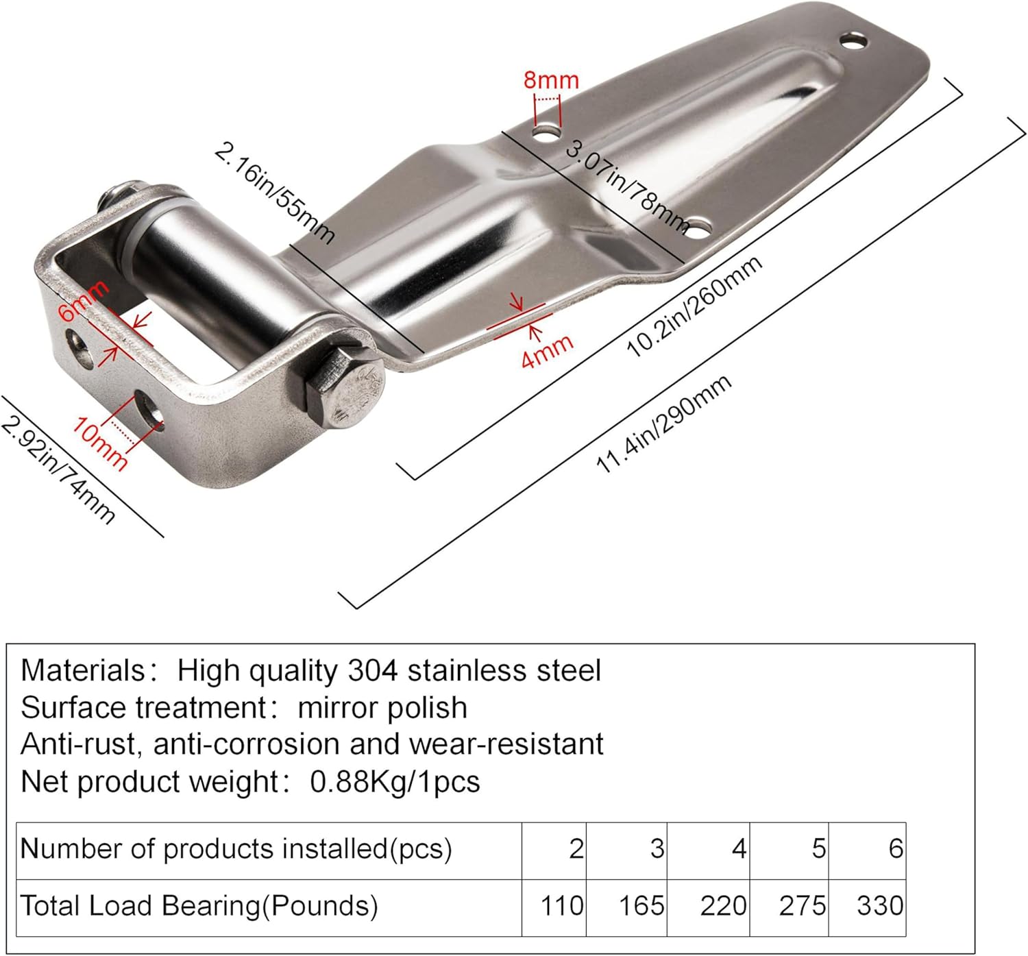 BRAND, CATEGORY, HINGES, NIFHERTIG, Trailer Door Hinge，Enclosed Trailer Parts, Trailer Hinges，304 Stainless Steel Van Hinge,11in Container car Door Hinge, car Box Truck Door Hinge，Delivery Van Door Hinges，Chilled car Hinges