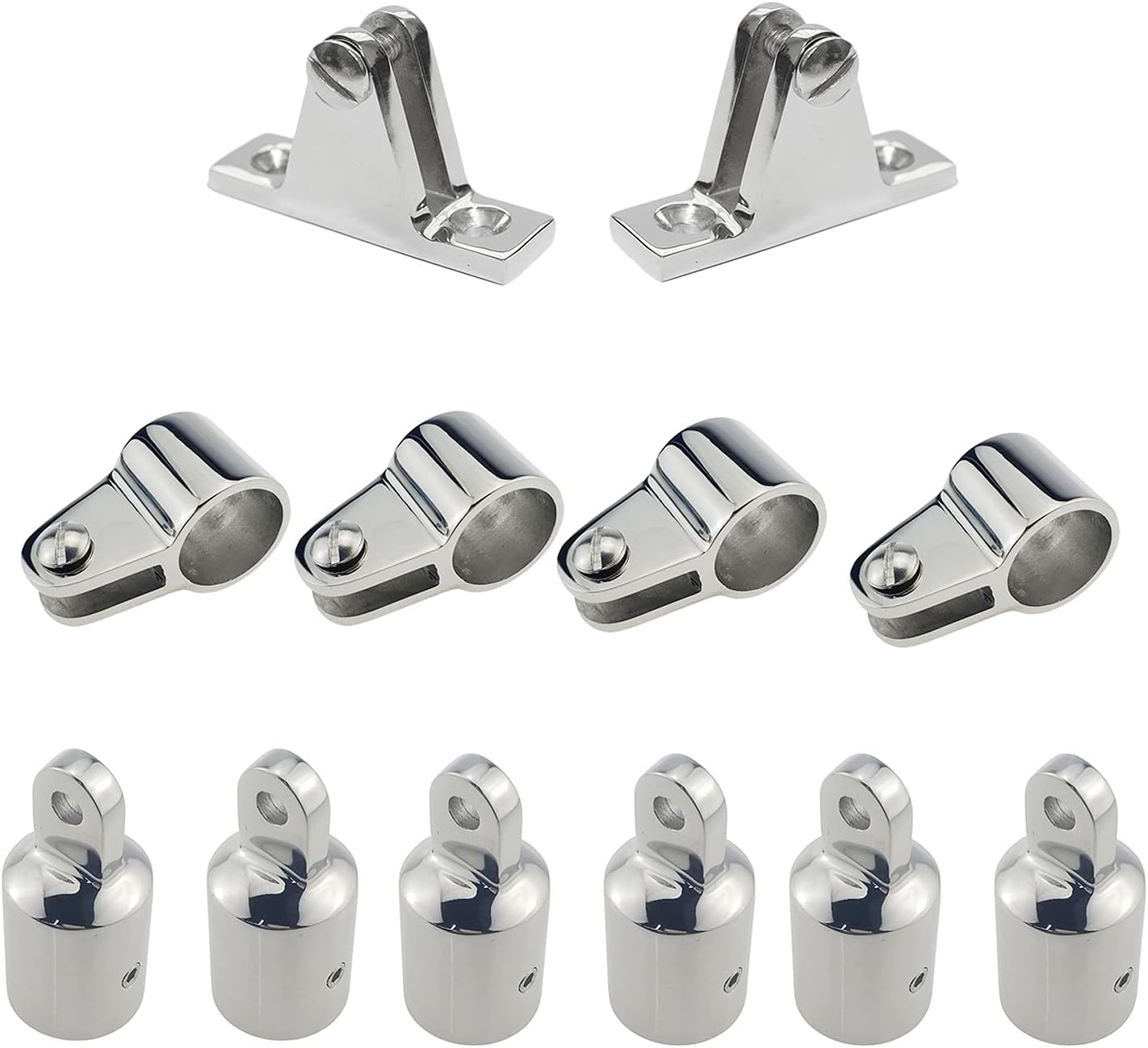 BRAND, CATEGORY, DECK HARDWARE, KEEHUI, keehui 316SS Marine Grade 3/4in Bimini Top 3-Bow Boat Jaw Slide, Cap Eye End, Deck Hinge Fittings Hardware 12Set