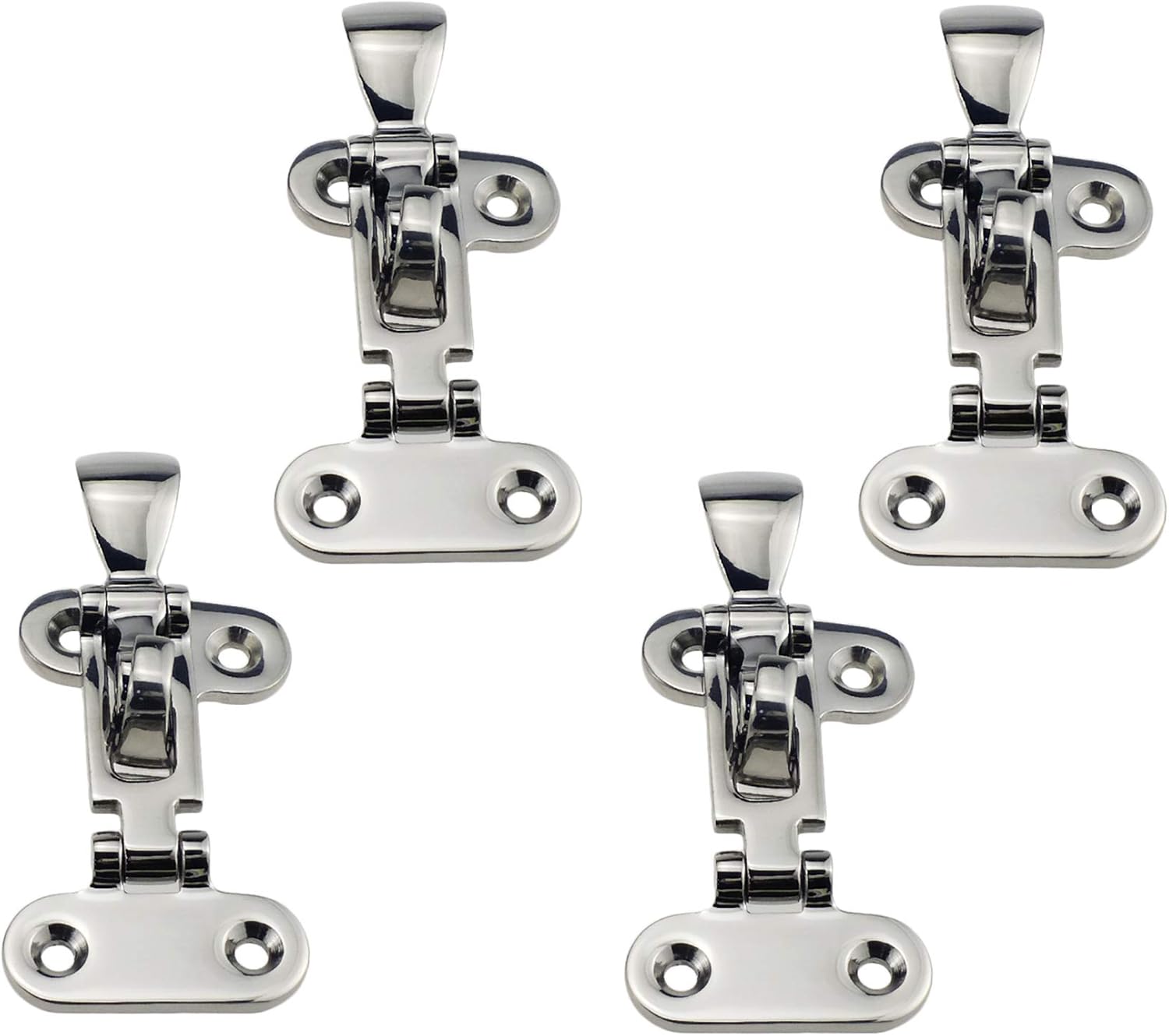 BRAND, CATEGORY, DECK HARDWARE, KEEHUI, keehui Four Packs Marine Grade 316 Stainless Steel Anti-Rattle Lockable Hold Down Clamp Latch