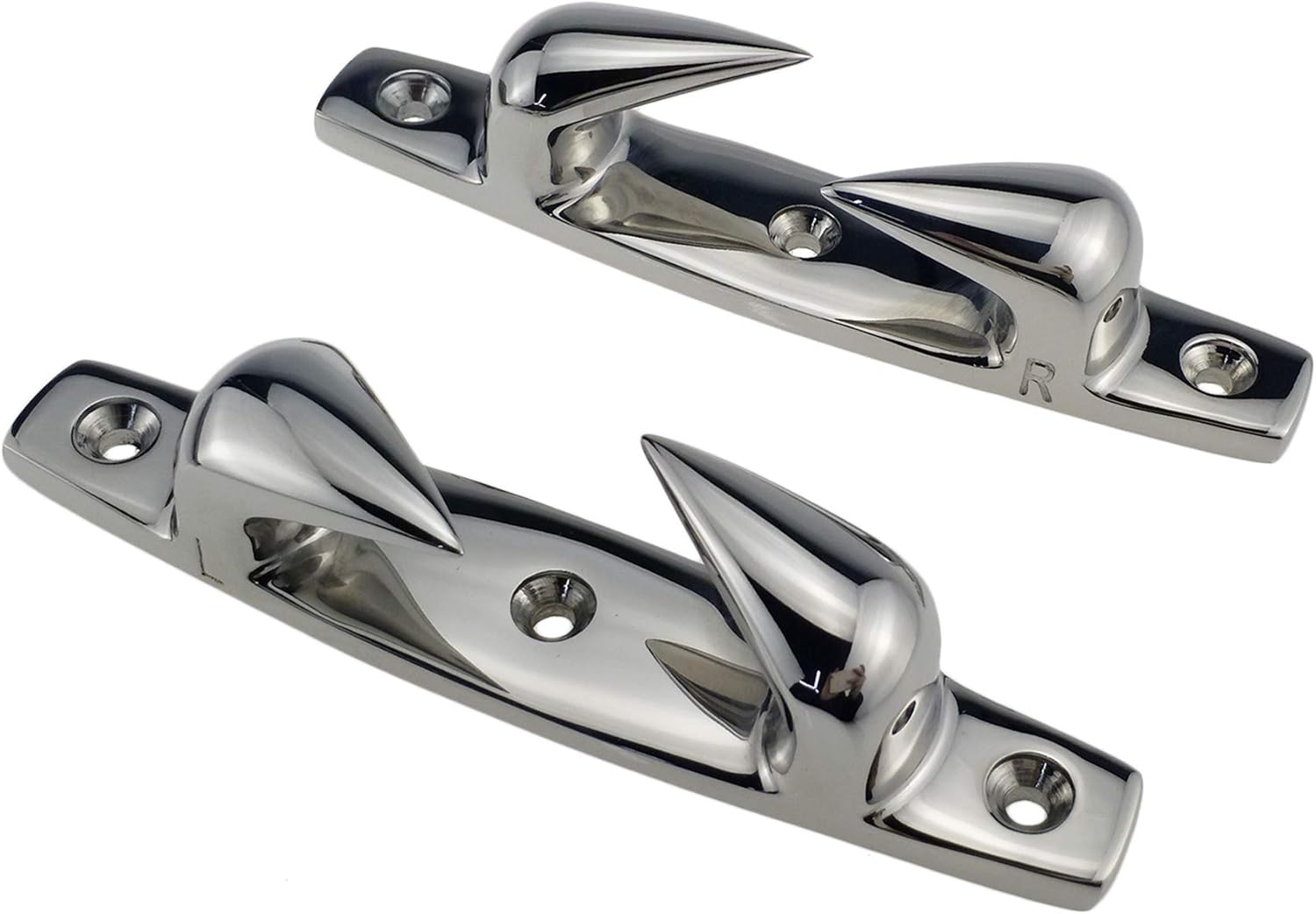 BRAND, CATEGORY, DECK HARDWARE, KEEHUI, keehui Heavy Dudy Marine Grade 316 Stainless 2PCS of Right and Left 3 Holes 4-1/2"(119mm) or 6"(152mm) Boat Angled Bow Chocks Yacht Deck Dock Mooring Rope Cleat chock