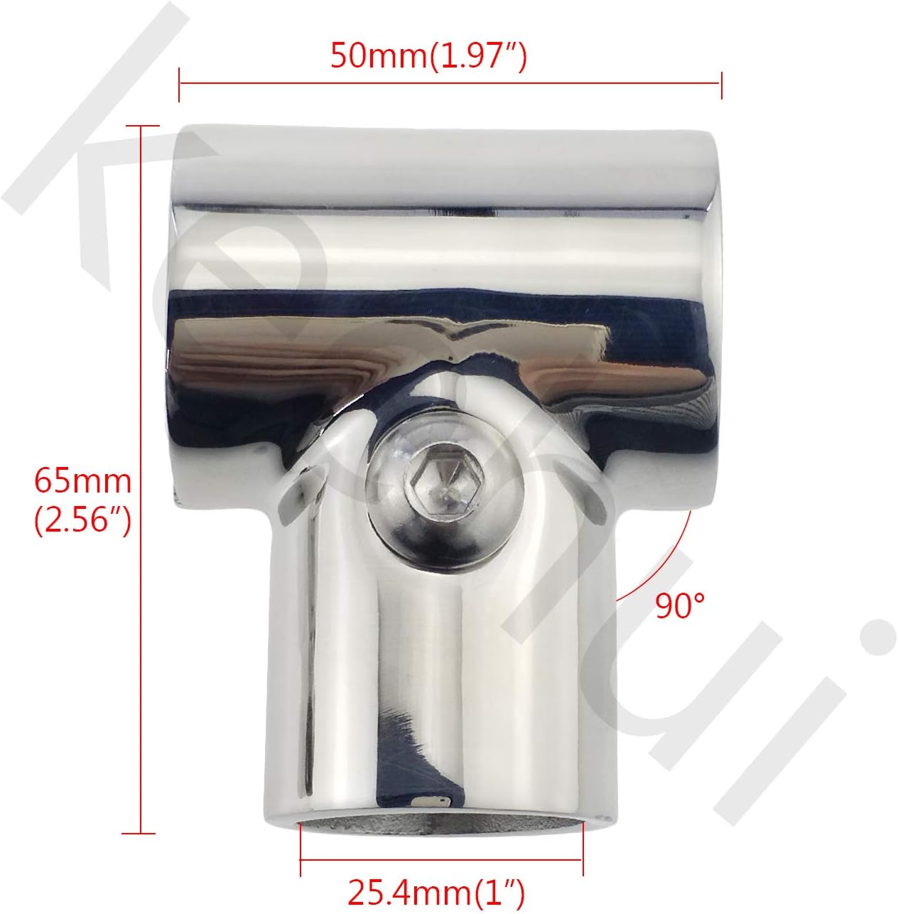 BRAND, CATEGORY, DECK HARDWARE, KEEHUI, keehui Heavy Duty 316SS Boat Hand Rail Fitting- Polished 90 Degree T/Tee Hinged/Split Fitting 1" Tube