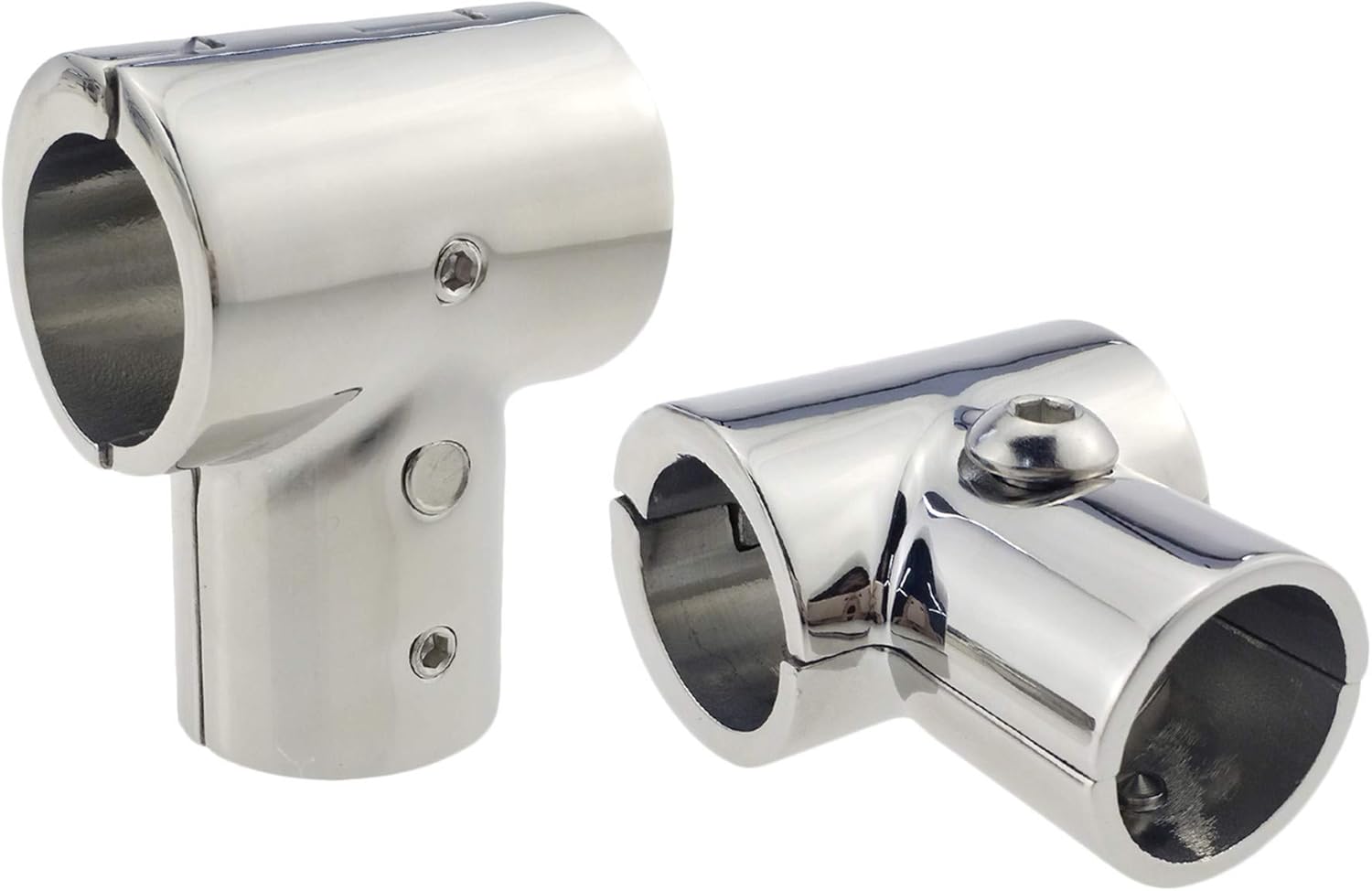 BRAND, CATEGORY, DECK HARDWARE, KEEHUI, keehui Heavy Duty 316SS Boat Hand Rail Fitting- Polished 90 Degree T/Tee Hinged/Split Fitting 1" Tube